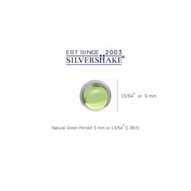 Silvershake 5MM Round Shape Cabochon Birthstone Gemstones White Gold Plated or Yellow Gold Plated 925 Sterling Silver Stud Post Earrings Jewelry for Women or Teens, Sterling Silver, natural green
