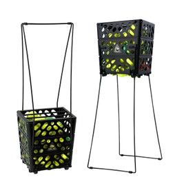 OLE ANDIGO Tennis Ball Hopper with Wheels, 60-Ball Rolling Tennis Basket with 4 Wheels, Lightweight Portable Ball Collector for Tennis Practice, Coaching Drills, Court Training