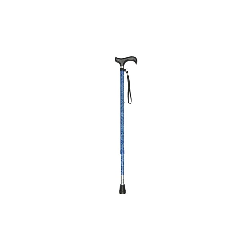 Ziggy Adjustable Blue Waves Design Walking Cane