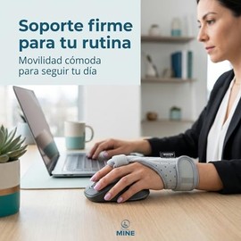 SEVEN MINE Férula para Pulgar con Barra de Aluminio — Soporte Estabilizador Transpirable para Muñeca y Pulgar | Ambidiestra Unitalla (GRIS)
