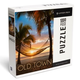 Old Town, San Diego, California, Hammock and Sunset (1000 Piece Puzzle, Challenging Jigsaw Puzzle for Adults, Made in USA)