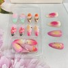 QEYRIYI Summer 3D Flowers Press on Nails Medium Almond Fake