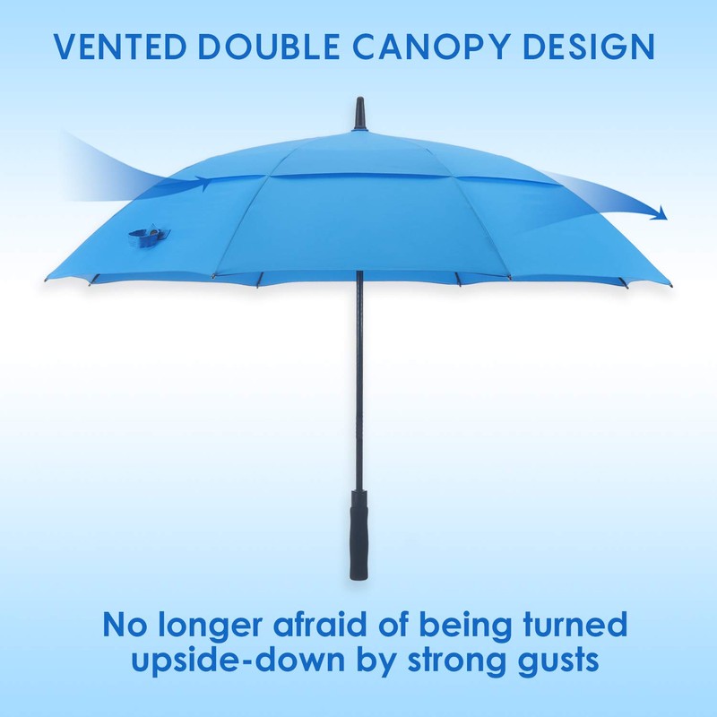 RUMBRELLA 55/62 Inch UV Golf Umbrella Large Oversize Double Canopy