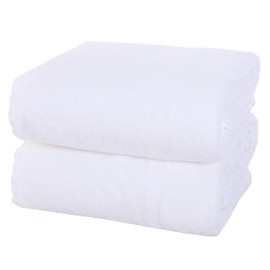 MOONQUEEN 2 Pack Premium Bath Towel Set - Quick Drying - Microfiber Coral Velvet Highly Absorbent Towels - Multipurpose Use as Bath Fitness, Bathroom, Shower, Sports, Yoga Towel (White)