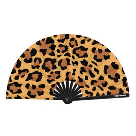 Leopard Print Drag Fan for Festivals and Drag Queens