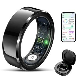 Qjijolz Smart Ring for Women Men, Fitness Tracker with Heart Rate/Blood Oxygen/Blood Pressure/Sleep/Pedometer Monitor, No Subscription Fee, IP68 Waterproof Health Rings for iOS & Android