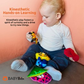 Babybibi Bean Bags Learning Shapes for Toddlers - Sensory Toys for Babies - Set of 7 Touch and Feel Cloth Shapes to Develop Brain & Motor Skills