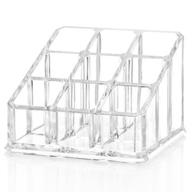 Lipstick Organizer and Storage, 9 Slots Clear Case Display Rack Holder (QX152)