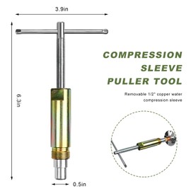 BWBWND Compression Sleeve Puller Tool, 03943 Sleeve Remover Ferrule Puller for 1/2 Inch Compression Fittings, Plumbing Sleeves Removal Tool for Corroded & Frozen Supply Stops