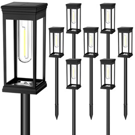 TEZKOLES 8 Pack Solar Pathway Lights Outdoor, IP65 Waterproof White LED - Long Lasting Landscape Lighting for Garden, Walkway, Lawn, Patio