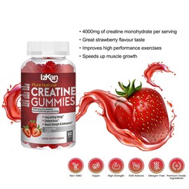 ProCreatine Monohydrate Gummies 4000mg for Men & Women - 60 Chewable Creatine Gummies Strawberry Flavoured Creatine | Pre Workout Gym Supplement| Keto | Vegan | (60 Days Supply)