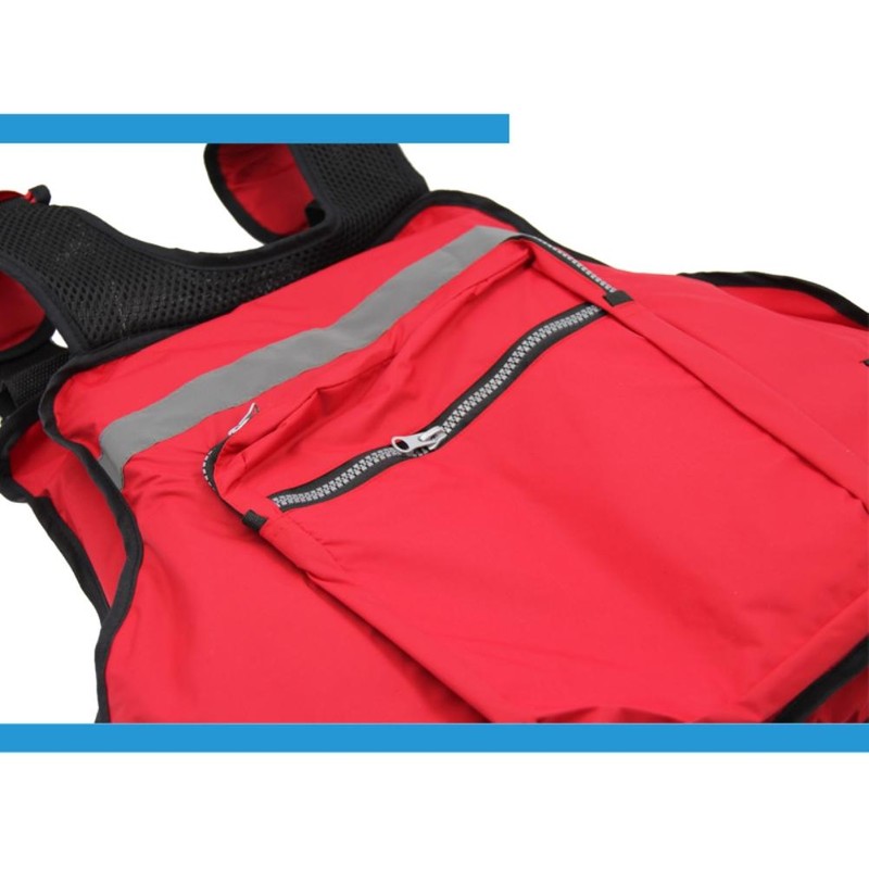 Outdoor Fishing Vest Life Jacket with Whistle Multi Pocket Flotation