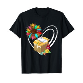 Postal Worker Tools Sunflower Cute Heart Shape Floral Family T-Shirt