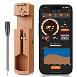 Smart Bluetooth Meat Thermometer, 330ft Rang Cooking Thermometer, Wireless Thermometer for Grilling & Smoking, BBQ Thermometer for Oven Sous Vide