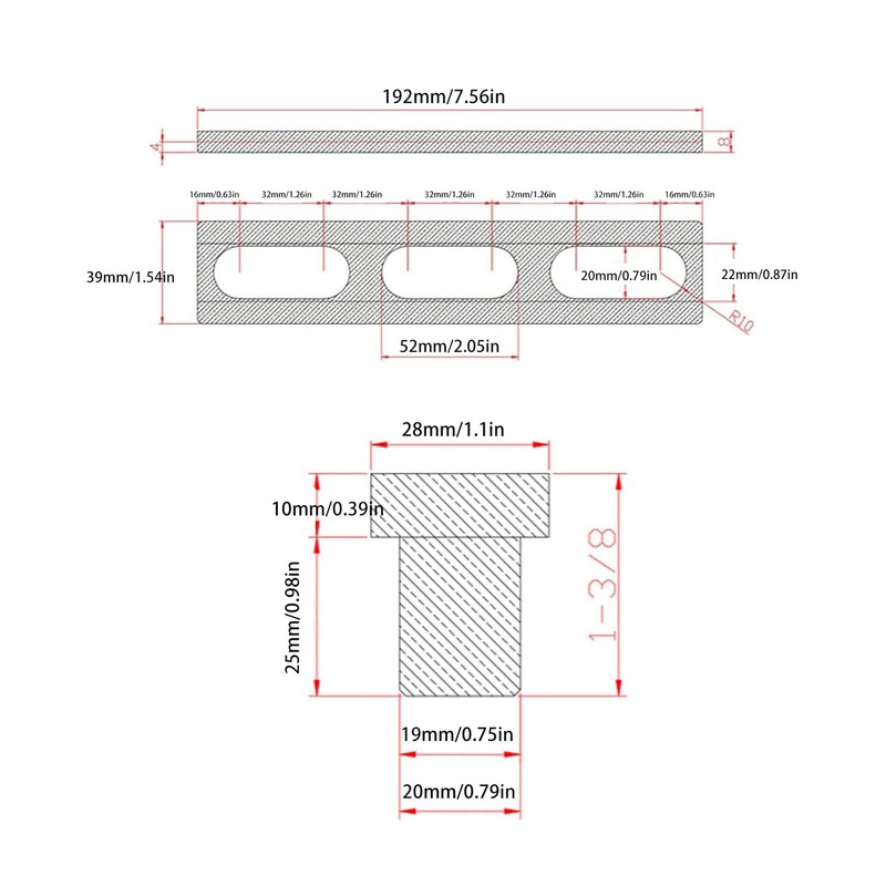 Bench Dog Set Aluminium Alloy High Strength Woodworking Planing Stop