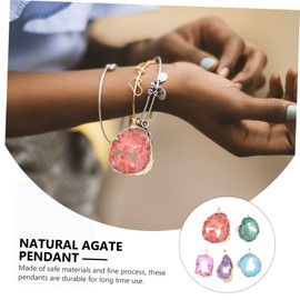 Operitacx 3sets Agate Stone Pendants Natural Decorative Charms for Diy Jewelry Creations 5pcs*3