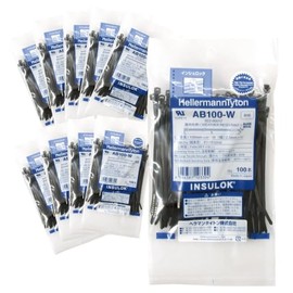 AB100-W Heraman Tighton Cable Ties Cable Ties Tie Ties Insulation Tie Wraps Weatherproof Indoor and Outdoor Grade Black (100pcs x 10 Bags)