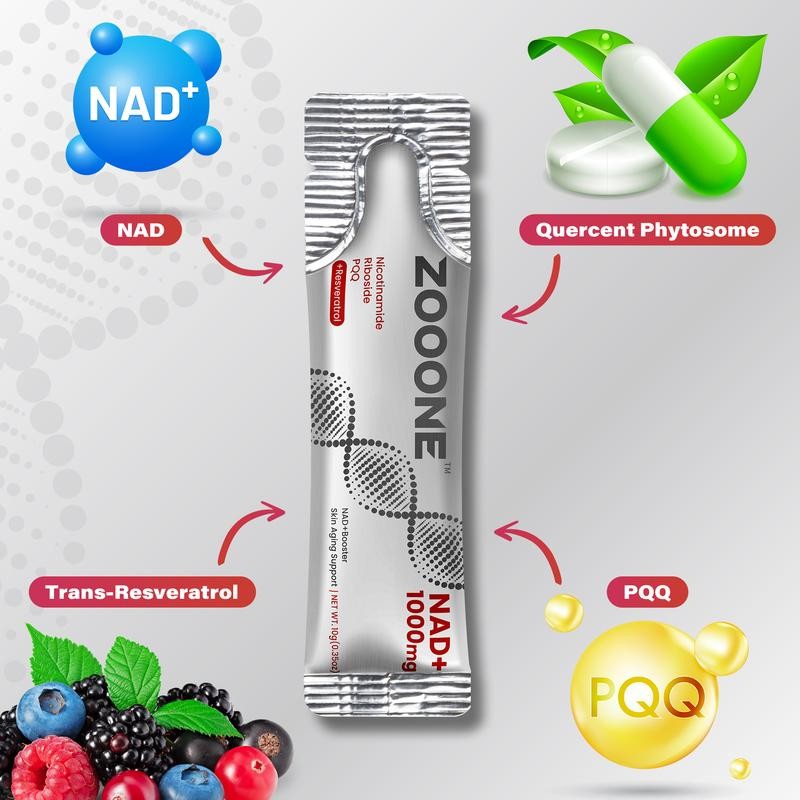 ZOOONE NR1000 - NAD+ Berry Flavor Drink Mix for Skin