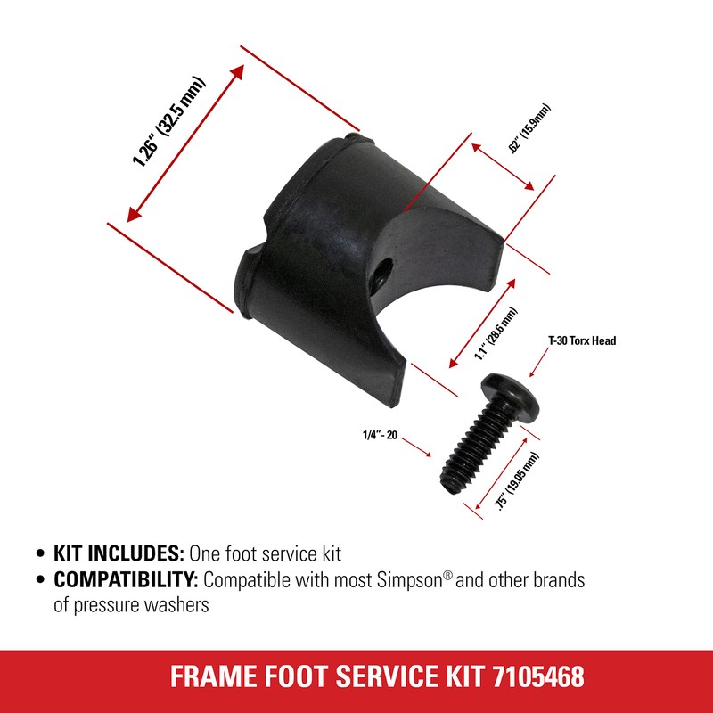 Simpson Cleaning 7105468 Replacement Foot Service Kit to Repair Frames