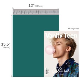 Fuxury Poly Mailers 12x15.5 Inch 50 Pcs, Waterproof Shipping Bags for Clothing, Strong Adhesive Shipping Envelopes for Small Business, Self Seal Mailers Poly Bags Mailing Envelopes Forest Green