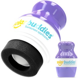 Solar Buddies Sun Cream Applicator - Purple - Refillable Roll-on Sponge Applicator for Sun Cream, Sun Lotion & Lotion for Children, Adults & Families - Holds 100 ml