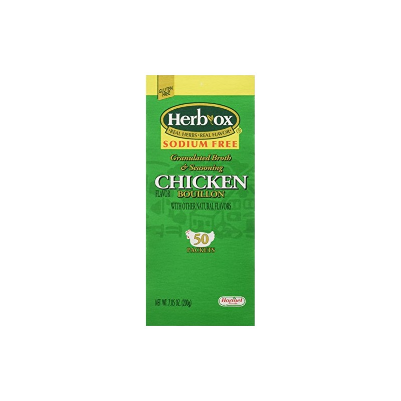 Herb-ox Hormel Herb Ox Chicken Bouillon Sodium Free 50 Packets