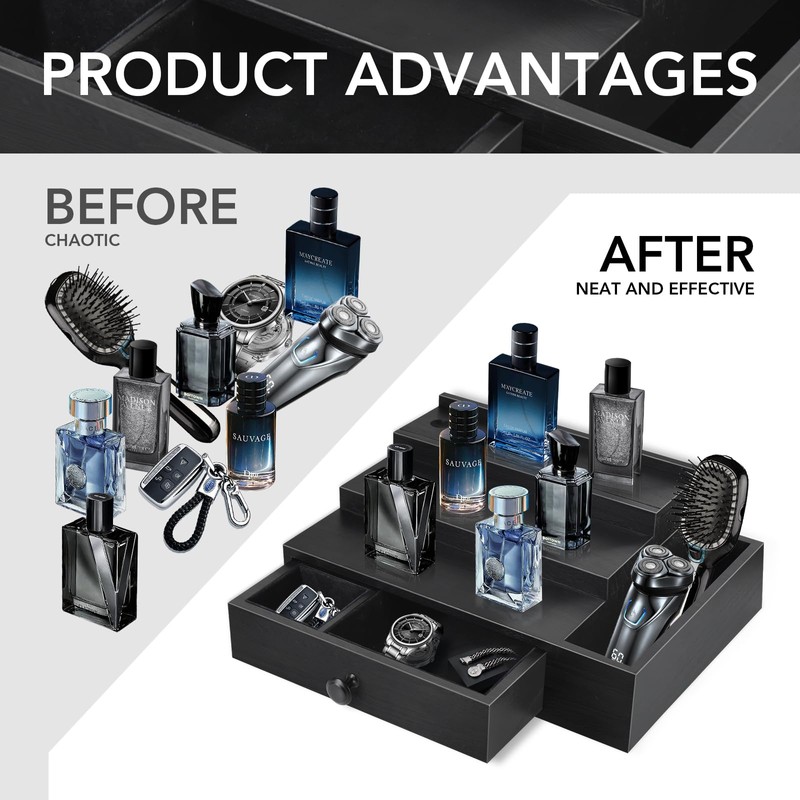 Zecela Cologne Stand Organizer for Men, 3 Tier Cologne Display