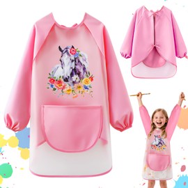 Tutukyle Children's Painting Apron Waterproof Painting Apron School 1st Class Painting Apron Children School from 6 Years Children's Apron with Pockets Painting Apron Craft Apron for Crafts Painting