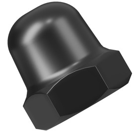 M6 Hexagon Domed Cap Nuts Fit Screws Bolts Black Zinc Flake DIN 1587 (Pack of 20)