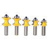 Bestgle Set of 5 Half Round Bullnose Router Bits Set