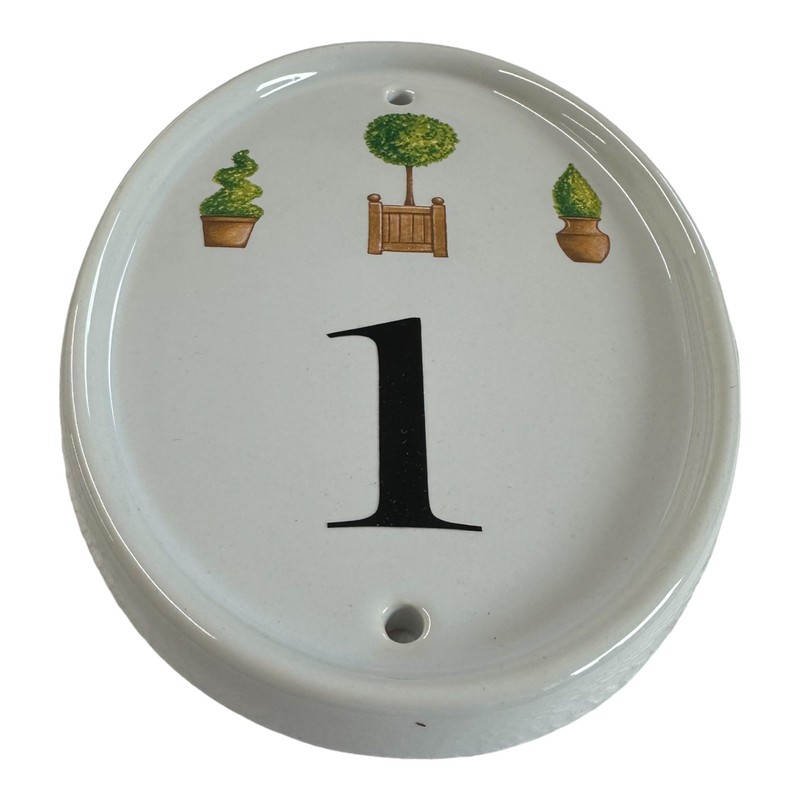 HNP Ceramic Topiary house number - weather proof - easy