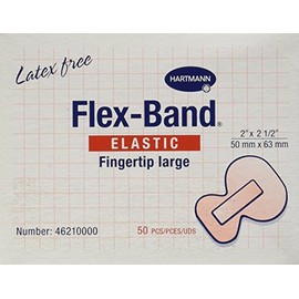 Flex-Band Fabric Adhesive Bandages, Fingertip, 2" x 2 1/2" , 50