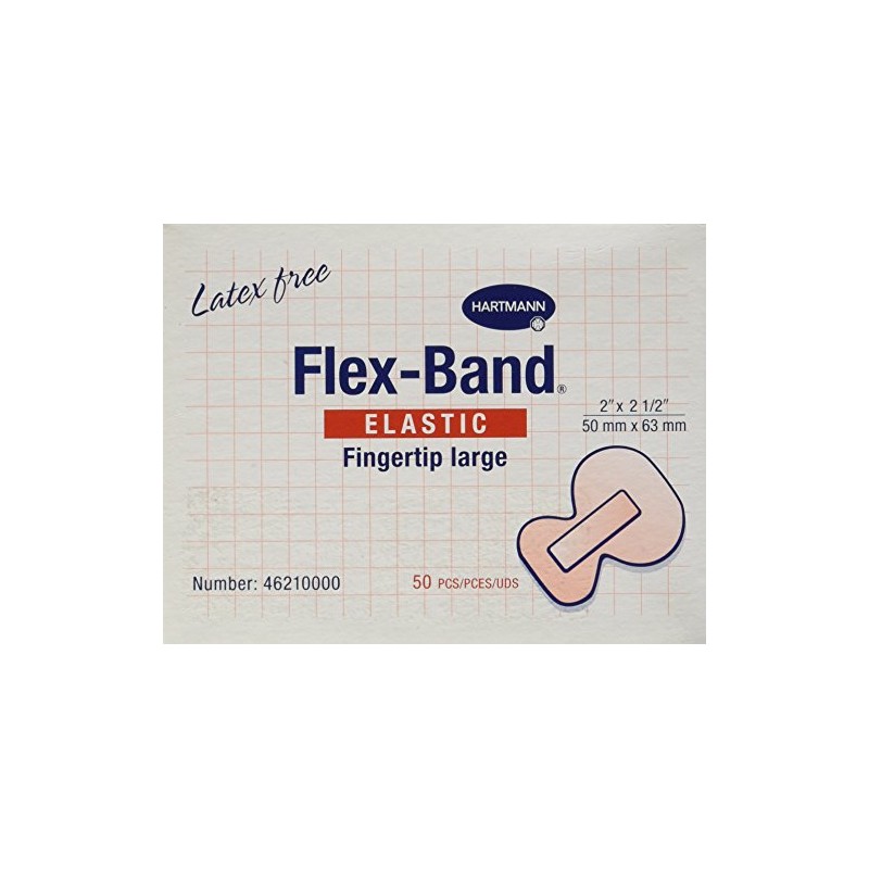 Flex-Band Fabric Adhesive Bandages, Fingertip, 2" x 2 1/2" ,