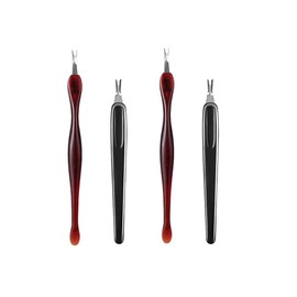 Cuticle Remover, 4 Pcs Cuticle Trimmer, Cuticle Pusher, V Shaped Cuticle Pusher, Manicure Dead Skin Removal Tool, for Finger and Toenail Care