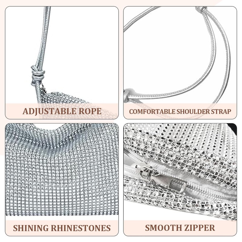 Yuqilin Glitter Bag, Clutch Evening Bag Women's Glitter Handbag Glitter