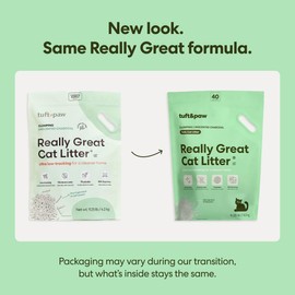 Tuft & Paw Really Great Cat Litter, Low Tracking Tofu Cat Litter, Clumping, Flushable, Odor Control, Dust-Free, Unscented - 9.25lbs x 2Bags