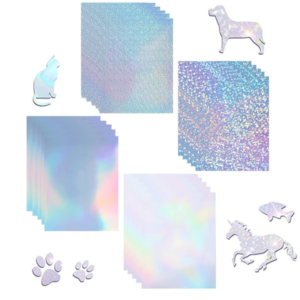 Printable Vinyl Sticker Paper Waterproof Holographic Laminate Sheets Glitter Sticker