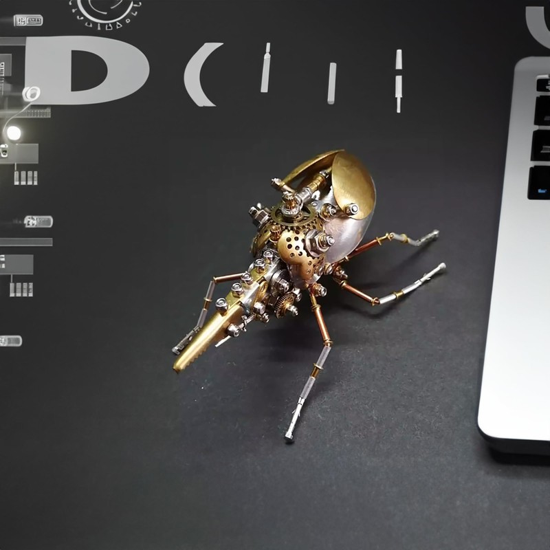 3D Metal Puzzles, Steampunk Bug Sculpture Hercules Beetle Mechanical Insects