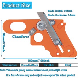 Yuentoen Veneer Edge Cutter, Edge Cutter for Edging, Edge Banding Trimmer with 10 Replacement Blades, Single-Hand Planer, Edge Planer, Chamfer Planer, Hand Cutting Tool for Wooden Edging Tapes