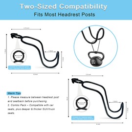 Idefair 4 Pack Purse Hook for Car SUV Truck Seat Front Back Organizer Metal Hanger Headrest Holder for Handbag, Bag, Grocery(2*Small + 2*Large)