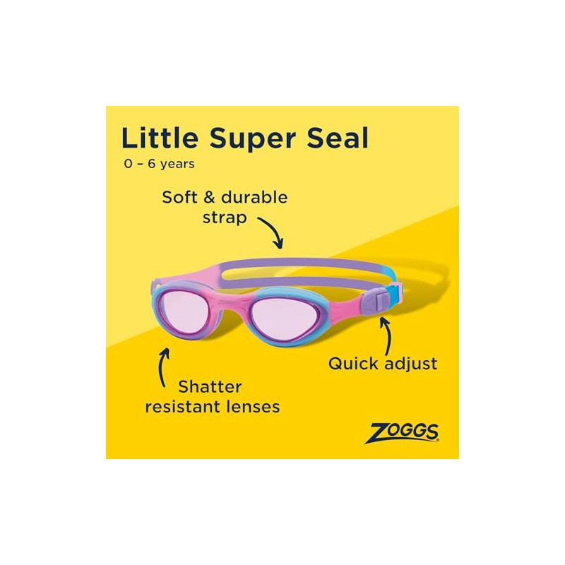 Zoggs Kid's Little Super Seal Swimming Goggles with Quick Adjust