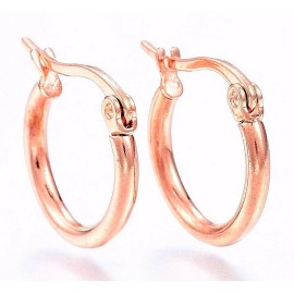 Zingara Enchantments Rose Gold Stainless Steel Hoop Earrings Fancy Ladies Women Dangle Gift 24mm