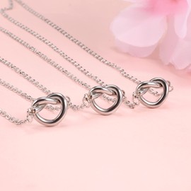 YELUWA 3 Pcs Best Friend Friendship Necklaces Forever Love Knot Infinity Friendship Necklaces Jewelry Distance Matching Birthday Bridesmaid Maid of Honor Women Girl Sisters Wedding Bridesmaid Proposal