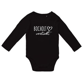 Huuraa Baby Bodysuit Bocholt in Love Unisex Long Sleeve Romper Size 62-80 with Name of Your Favourite City in North Rhine-Westphalia Gift Idea for Newborns and Toddlers, black