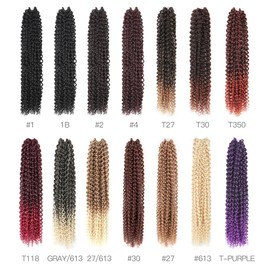 Pelokaa Passion Twist Hair - 18 Inch 6packs Brown Water Wave Crochet Braids Synthetic Braiding Hair Extensions (18 Inch 6Packs, 30)