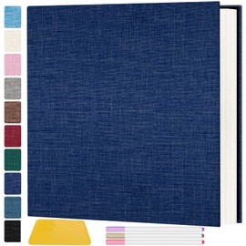 Zesthouse Large 18In Photo Album Self Adhesive 60 Pages, Scrapbook Albums with Sticky Page Holds 10x12 & 8x10 & 5X7 & 4x6 Pictures, DIY Photo Book Ideal Gift for Family Wedding Baby