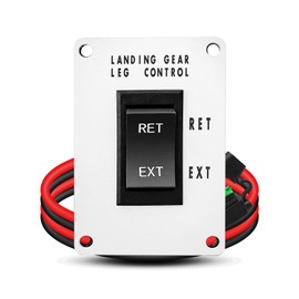 Landing Gear Replacement Switch with White Iron Panel, Anti-Rust Prevention Metal Landing Gear Switch Fit for 5th Wheel RVs and Trailers, 1.5m Long 10AWG, White