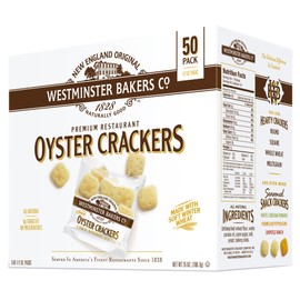 Westminster Bakers Company Premium Restaurant Oyster Crackers, 25 Ounce (50 Count, 1/2 Ounce)