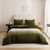 Pureant Army Green Velvet Comforter Set - Full Bedding with