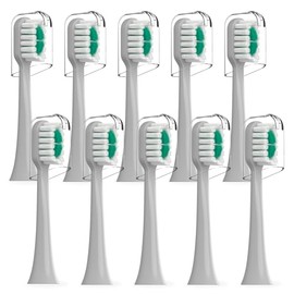 Cabezales de repuesto compatibles con el cepillo de dientes eléctrico AquaSonic icon, paquete de 10, color piedra